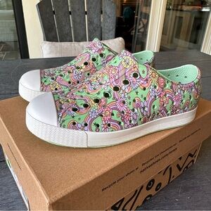 Native Shoes Pink and Green Floral Sneakers